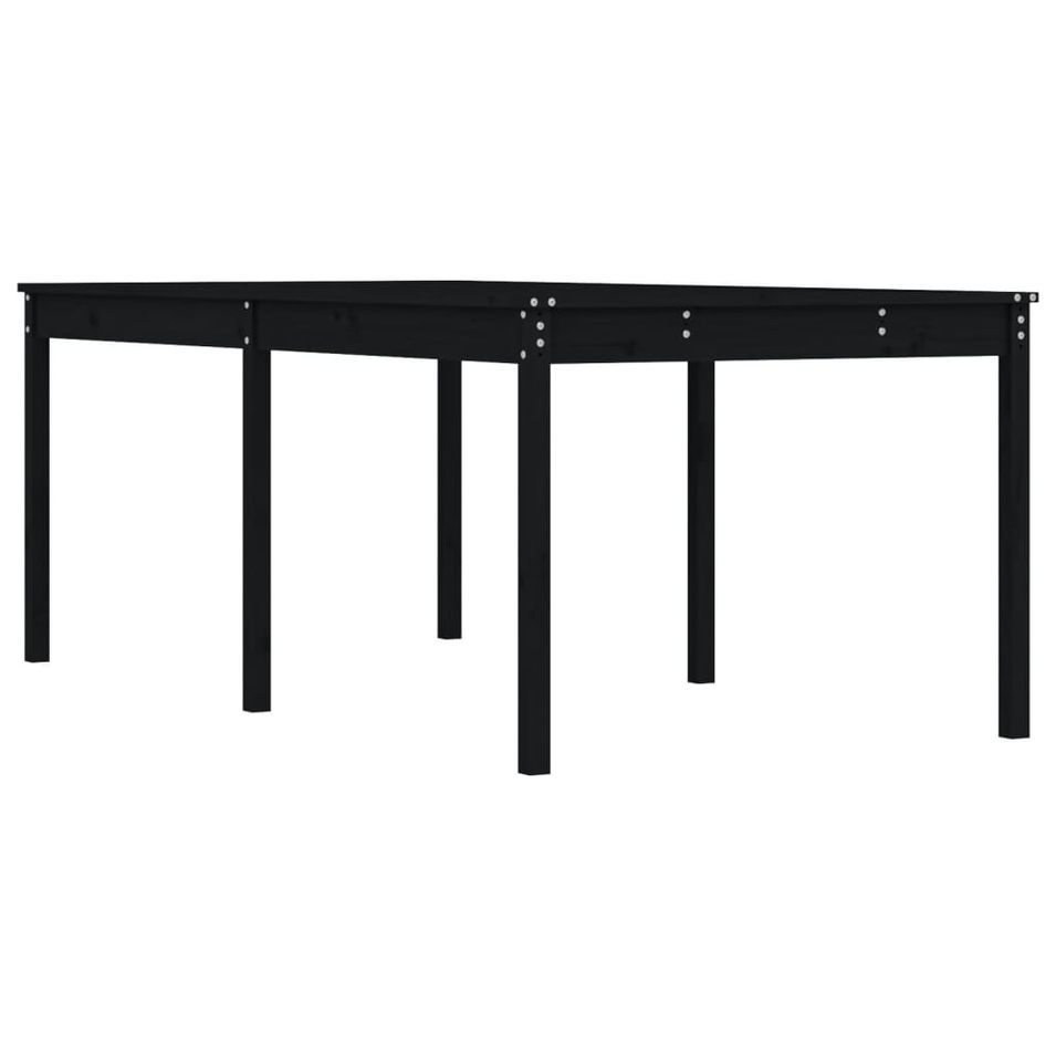 Table de jardin noir 203,5x100x76 cm bois massif de pin - Photo n°1