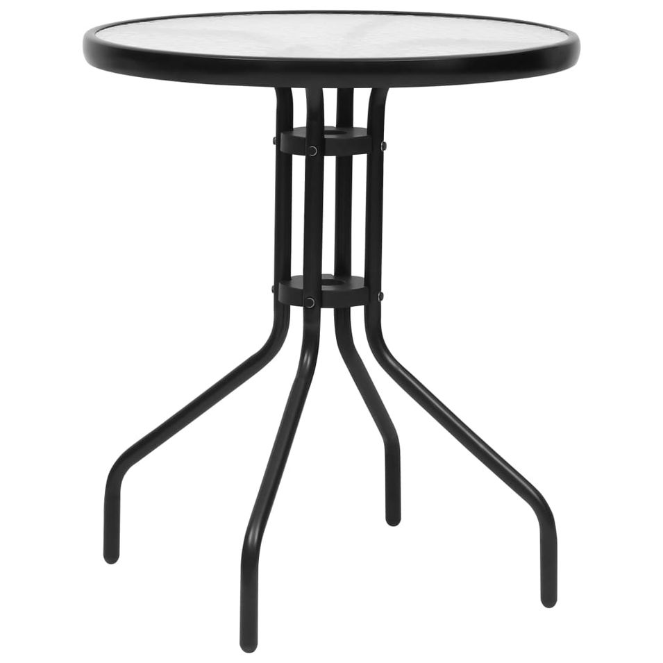 Table de jardin Noir Ø60x70 cm Acier - Photo n°1