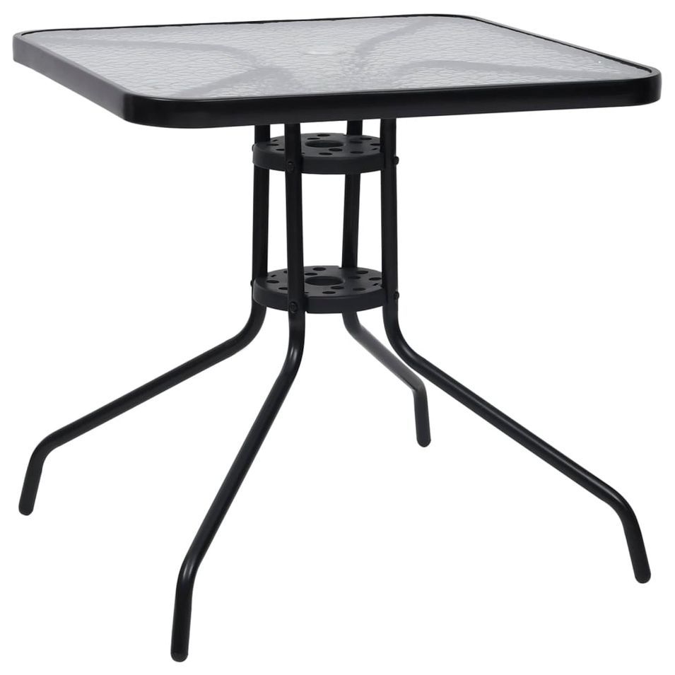 Table de jardin Noir 70x70x70 cm Acier - Photo n°1