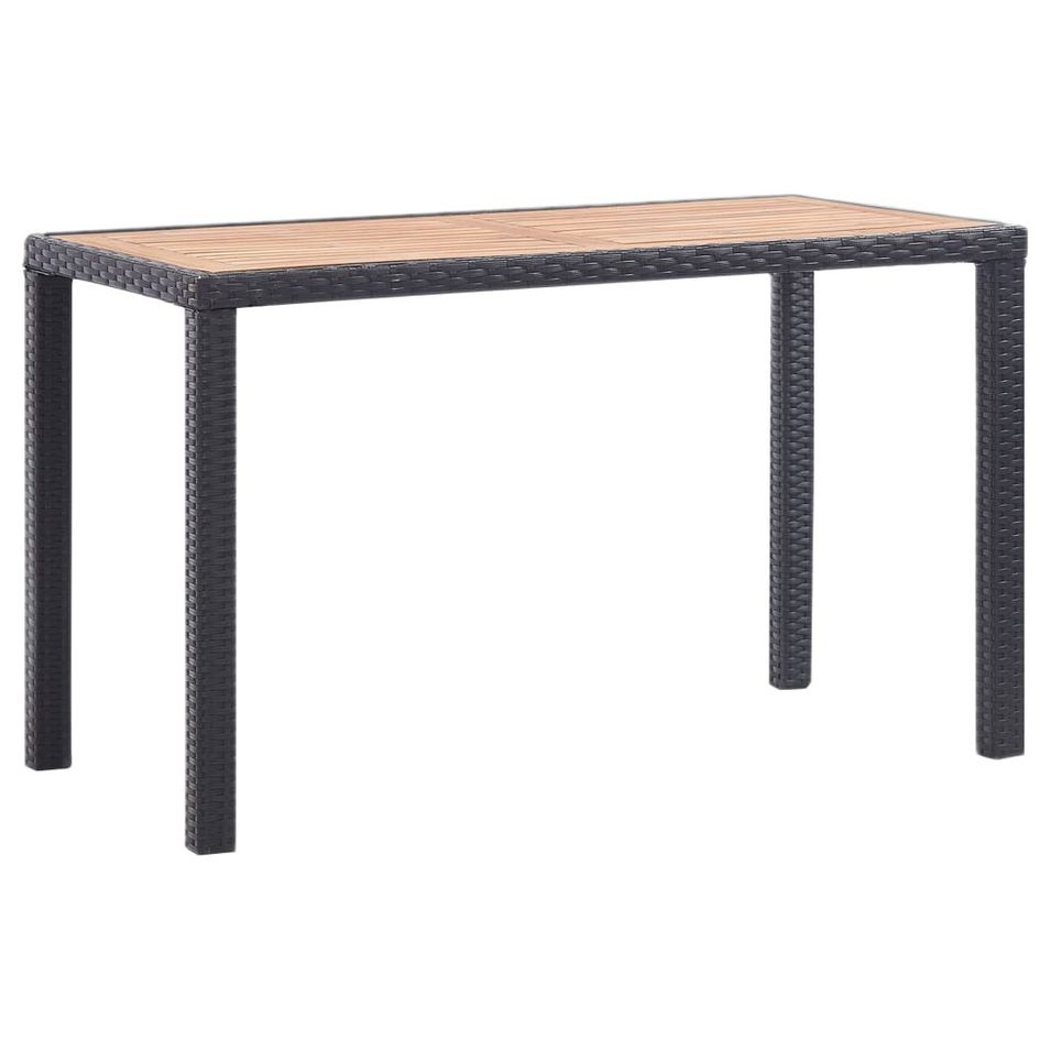Table de jardin Noir et marron 123x60x74cm Bois d'acacia solide - Photo n°1