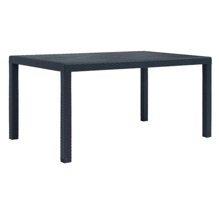 Table de jardin plastique anthracite Terdi 150 cm - Photo n°1