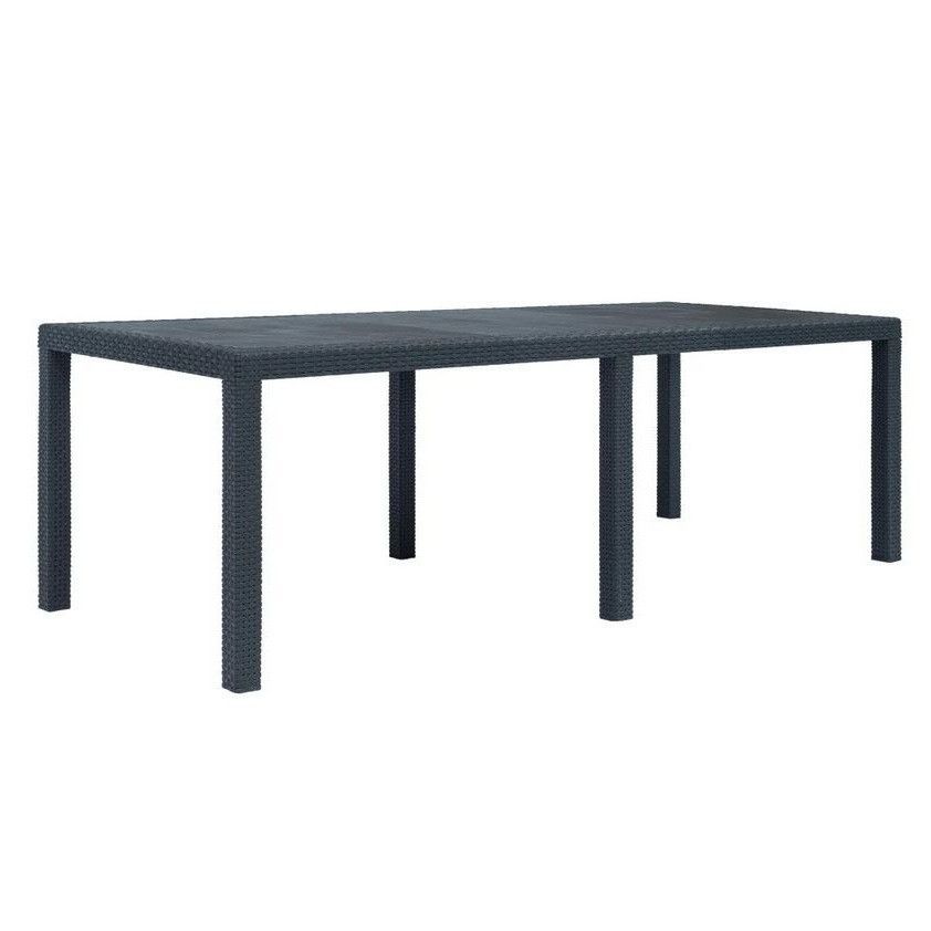 Table de jardin plastique anthracite Terdi 220 cm - Photo n°1