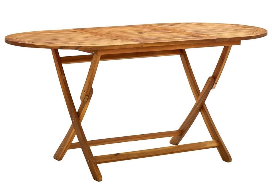 Table de jardin pliable 160x85x75 cm Bois d'acacia massif - Photo n°1