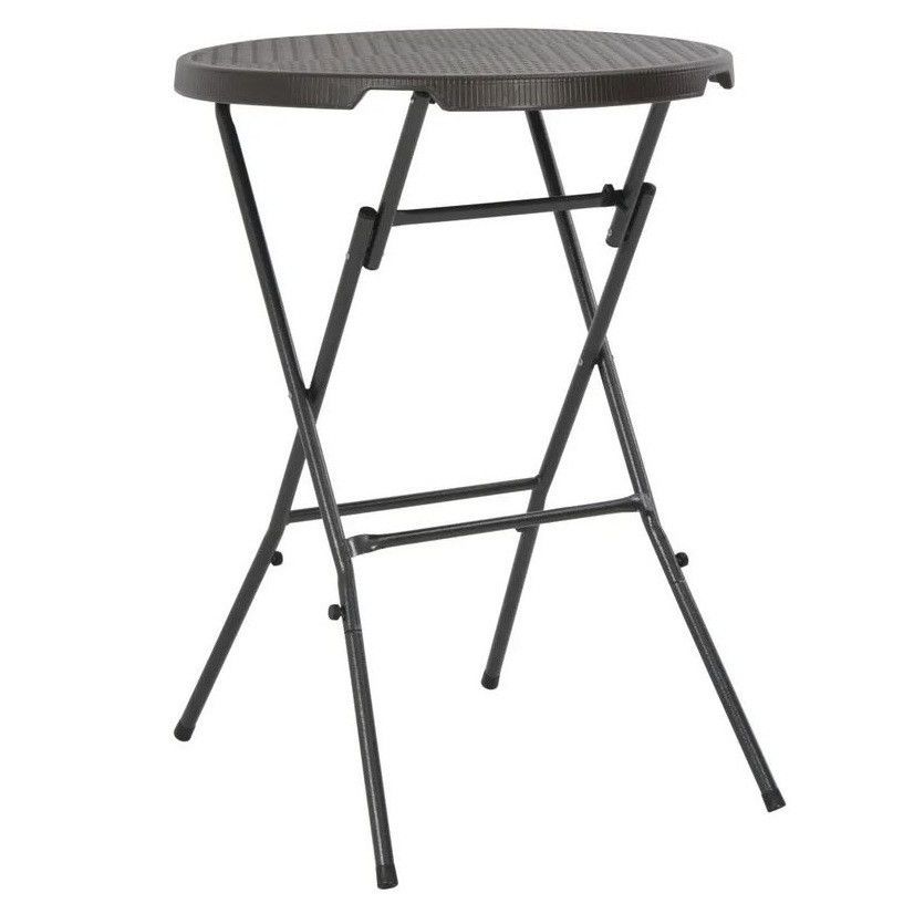 Table de jardin pliable polypropylène marron et métal Nesly - Photo n°1