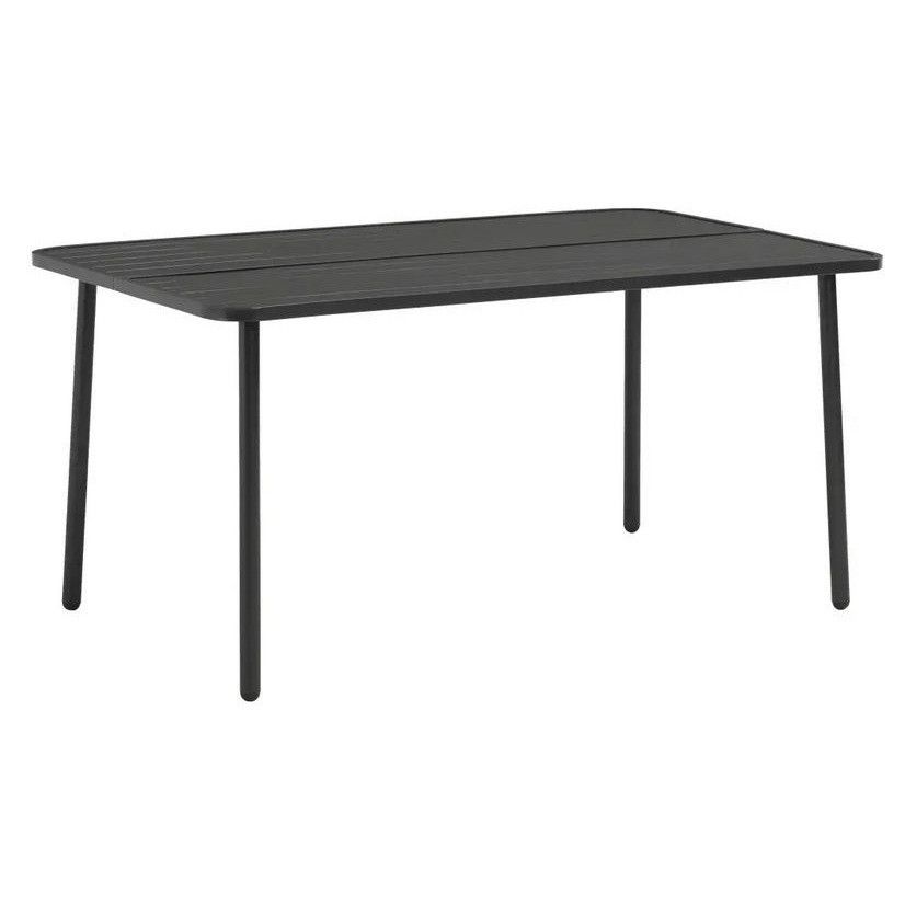 Table de jardin rectangulaire métal gris Yrdi 150 cm - Photo n°1