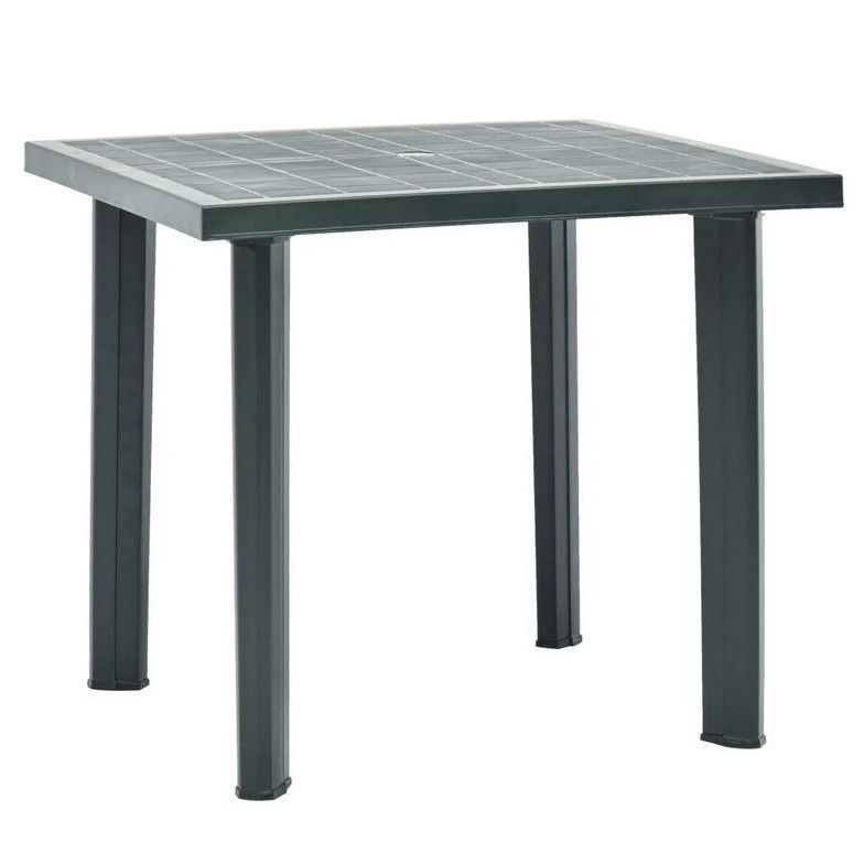 Table de jardin rectangulaire plastique vert Assoa 80 cm - Photo n°1