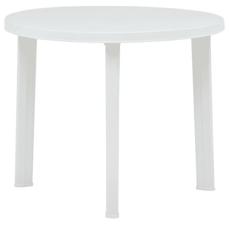 Table de jardin ronde plastique blanc Assoa - Photo n°1