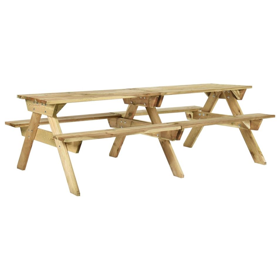Table de pique-nique et bancs 220x122x72cm Bois de pin imprégné - Photo n°1