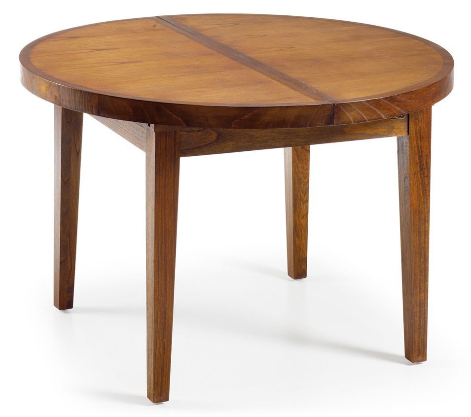 Table de repas ronde extensible en bois massif de Mindy ORKA 120/170 cm - Photo n°1