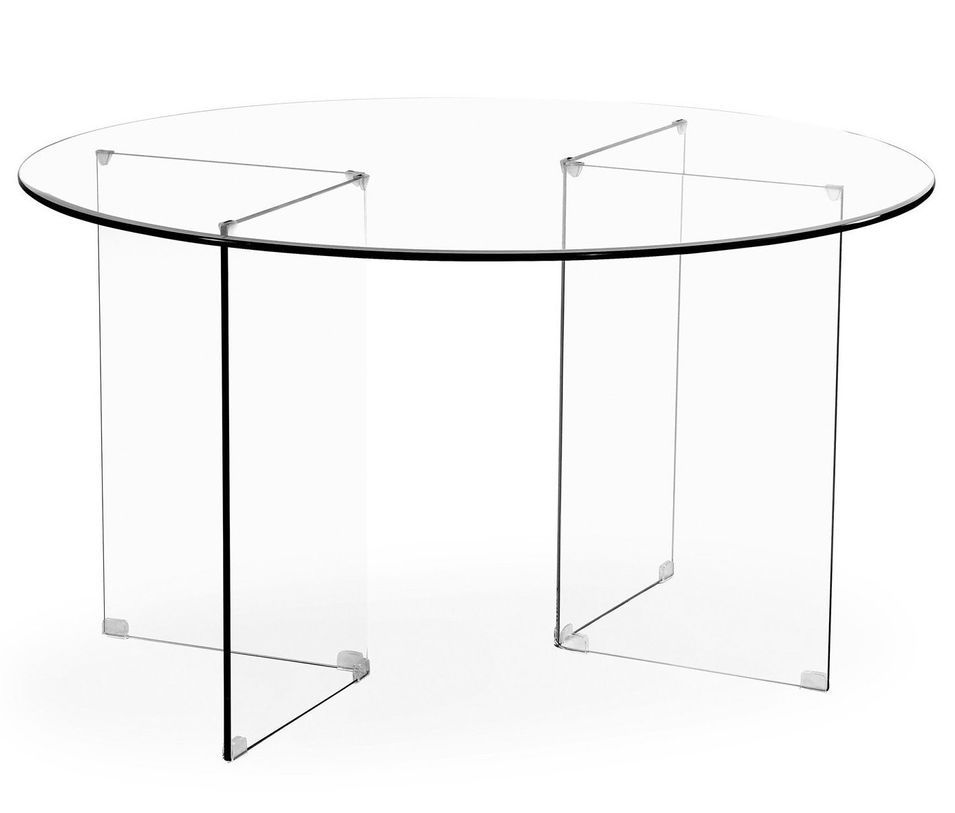 Table de repas ronde verre trempé Gladisse 140 cm - Photo n°1