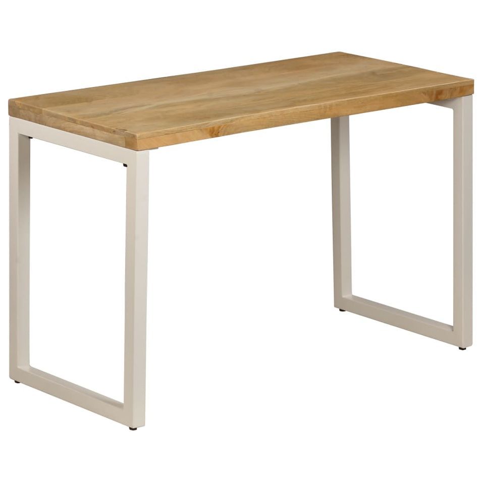 Table de salle à manger 115x55x76 cm Bois de manguier et acier - Photo n°1