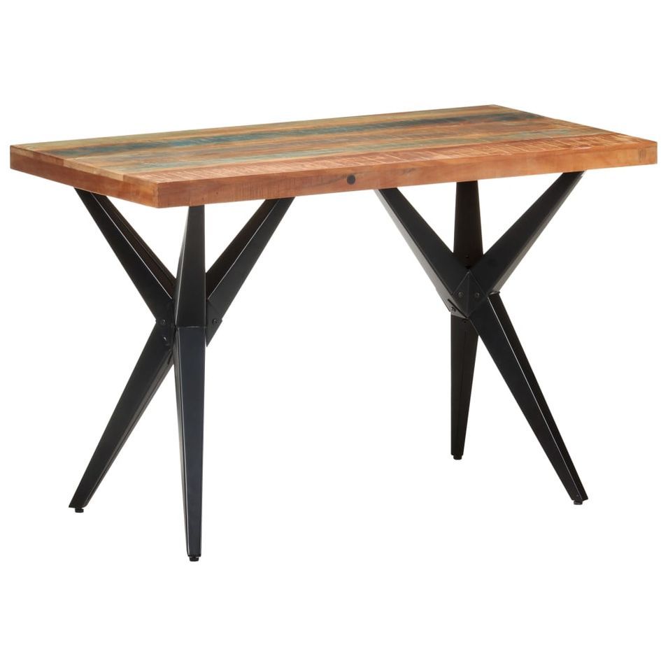 Table de salle à manger 120x60x76cm Bois de récupération massif 4 - Photo n°1