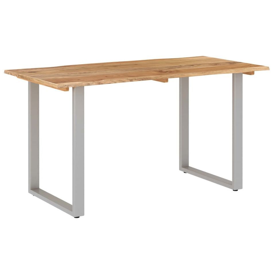 Table de salle à manger 140x70x76 cm Bois d'acacia solide 2 - Photo n°1