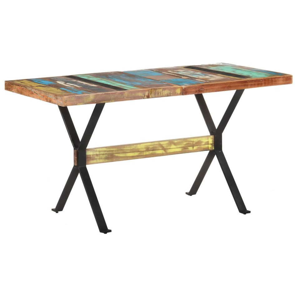 Table de salle à manger 140x70x76cm Bois de récupération massif - Photo n°1