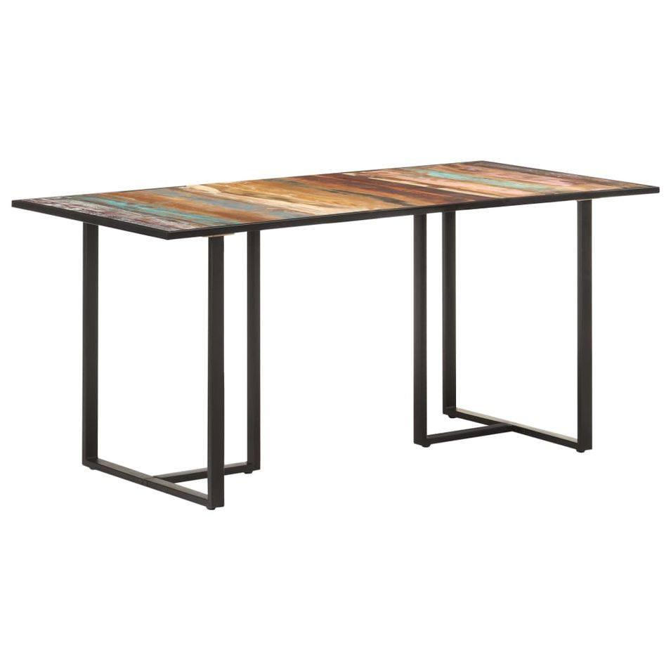 Table de salle à manger 160 cm Bois de récupération massif - Photo n°1