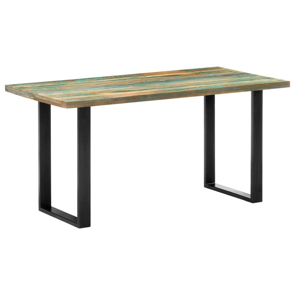 Table de salle à manger 160x80x75cm Bois de récupération massif - Photo n°1