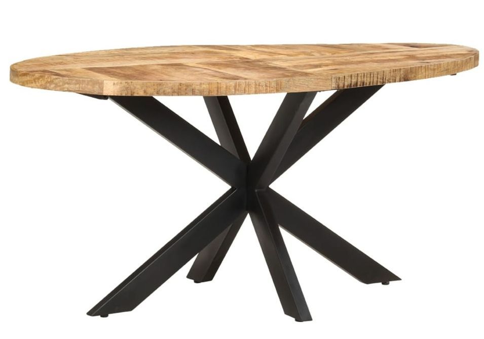 Table de salle à manger 160x90x75 cm Bois de manguier brut - Photo n°1