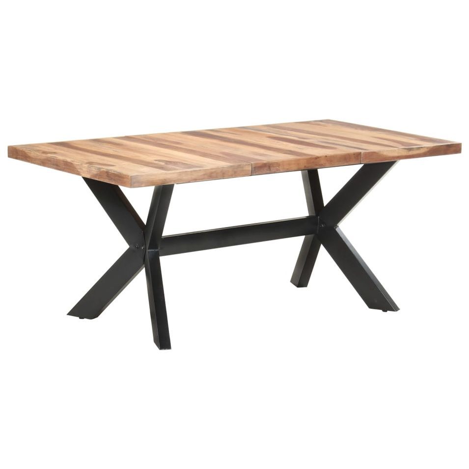 Table de salle à manger 180x90x75 cm Bois solide avec finition - Photo n°1