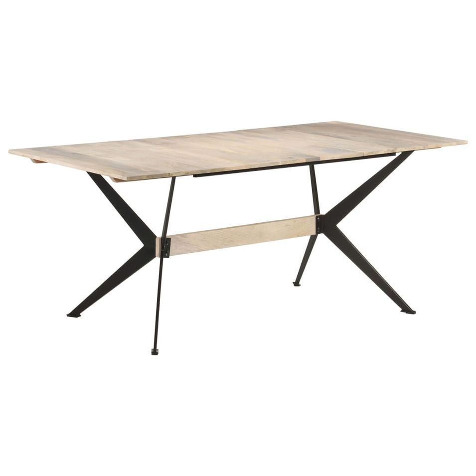 Table de salle à manger 180x90x76 cm Bois de manguier massif 8 - Photo n°1