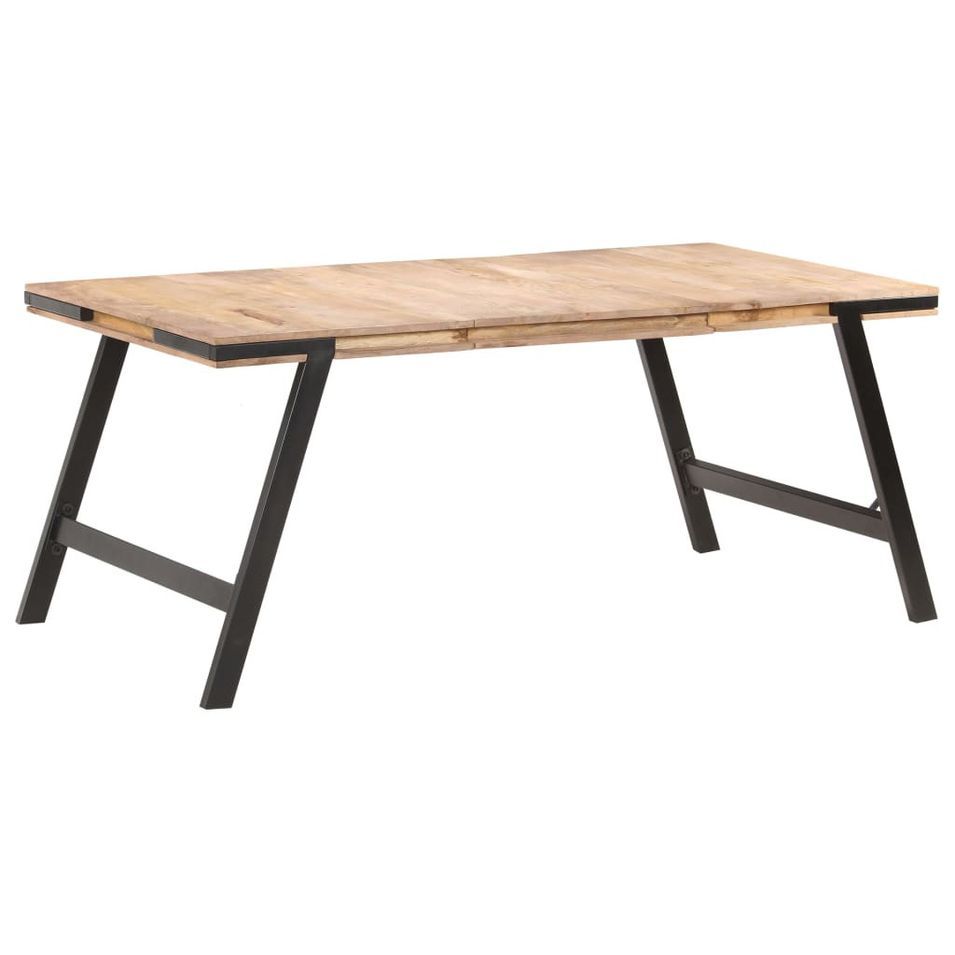 Table de salle à manger 180x90x76 cm Bois de manguier massif 4 - Photo n°1