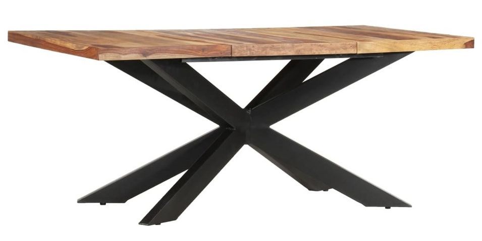 Table de salle à manger industrielle 180x90x76 cm Bois solide - Photo n°1