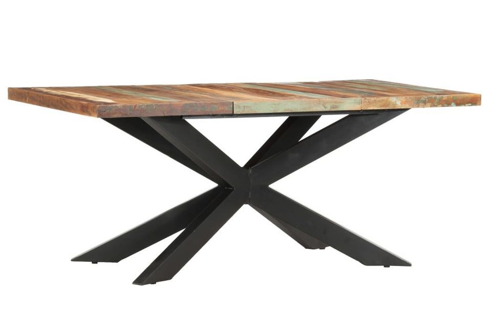 Table de salle à manger 180x90x76cm Bois de récupération solide - Photo n°1
