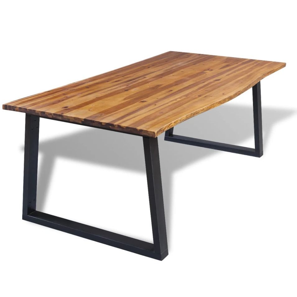 Table de salle à manger 200 x 90 cm Bois d'acacia massif - Photo n°1