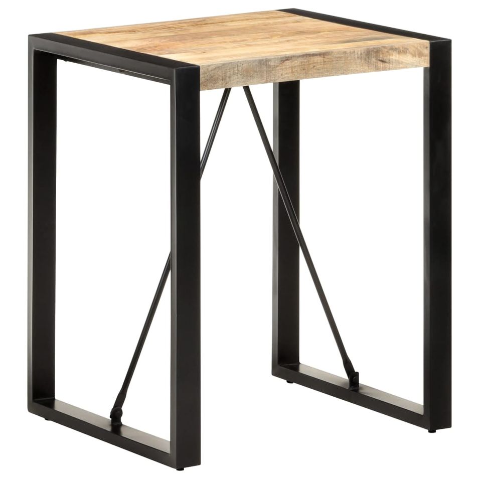 Table de salle à manger 60x60x75cm Bois de manguier massif brut - Photo n°1