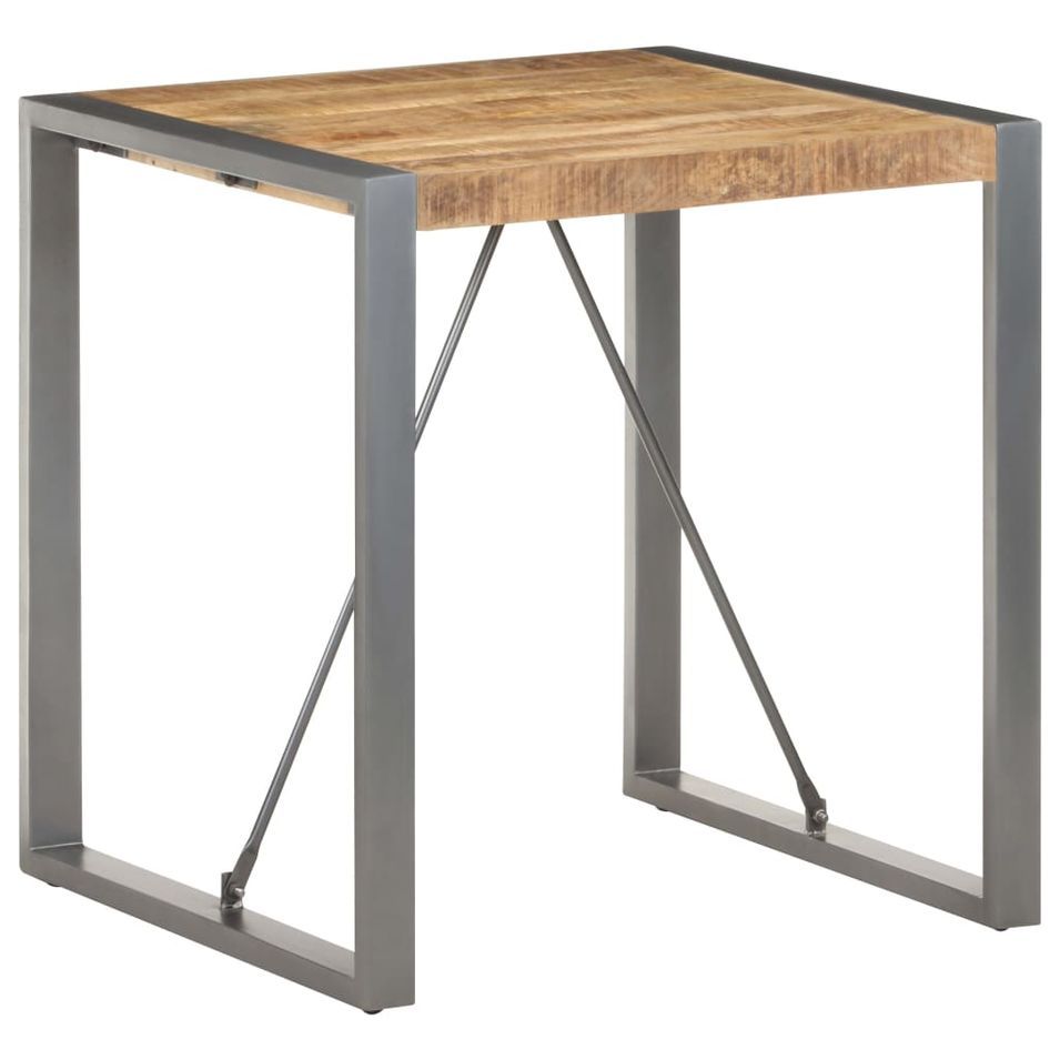 Table de salle à manger 70x70x75cm Bois de manguier massif brut - Photo n°1