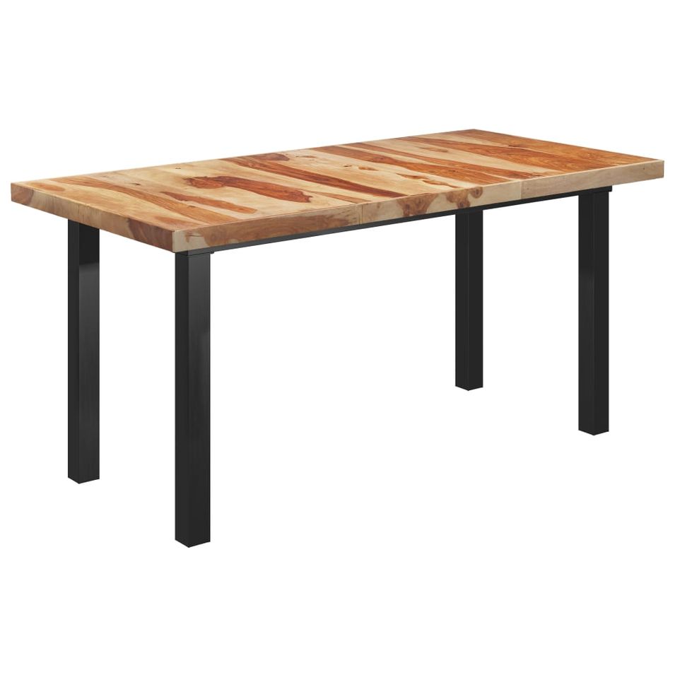 Table de salle à manger à pieds en I 180x90x77 cm Bois solide - Photo n°1