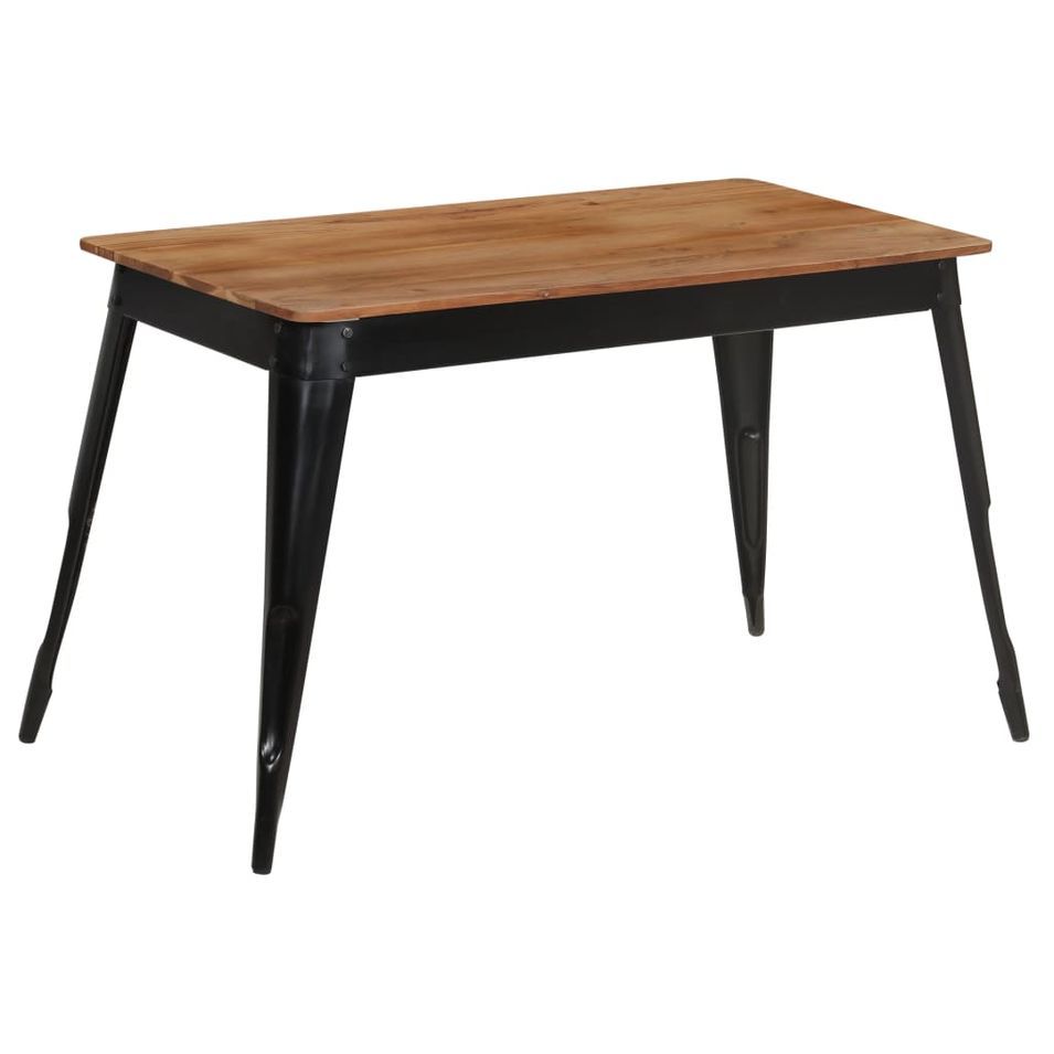 Table de salle à manger Bois d'acacia et acier 120x60x76 cm - Photo n°1