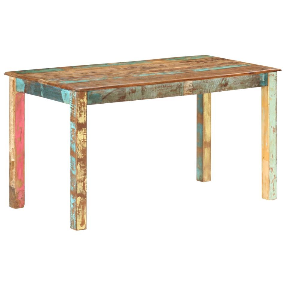 Table de salle à manger Bois de récupération solide 140x70x76cm - Photo n°1