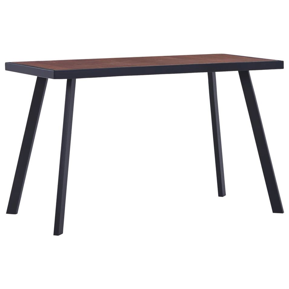 Table de salle à manger Bois foncé et noir 120x60x75 cm MDF - Photo n°1