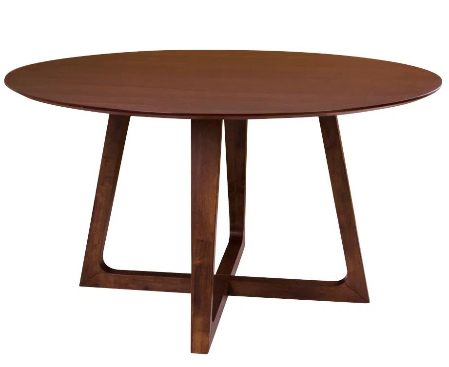 Table de salle à manger BRAKO Ø137 cm – Placage noyer naturel - Photo n°1