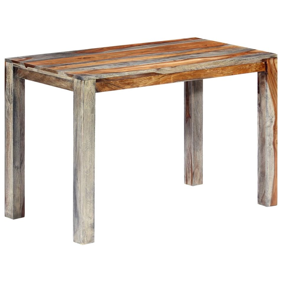 Table de salle à manger Gris 118x60x76 cm Bois de Sesham solide - Photo n°1
