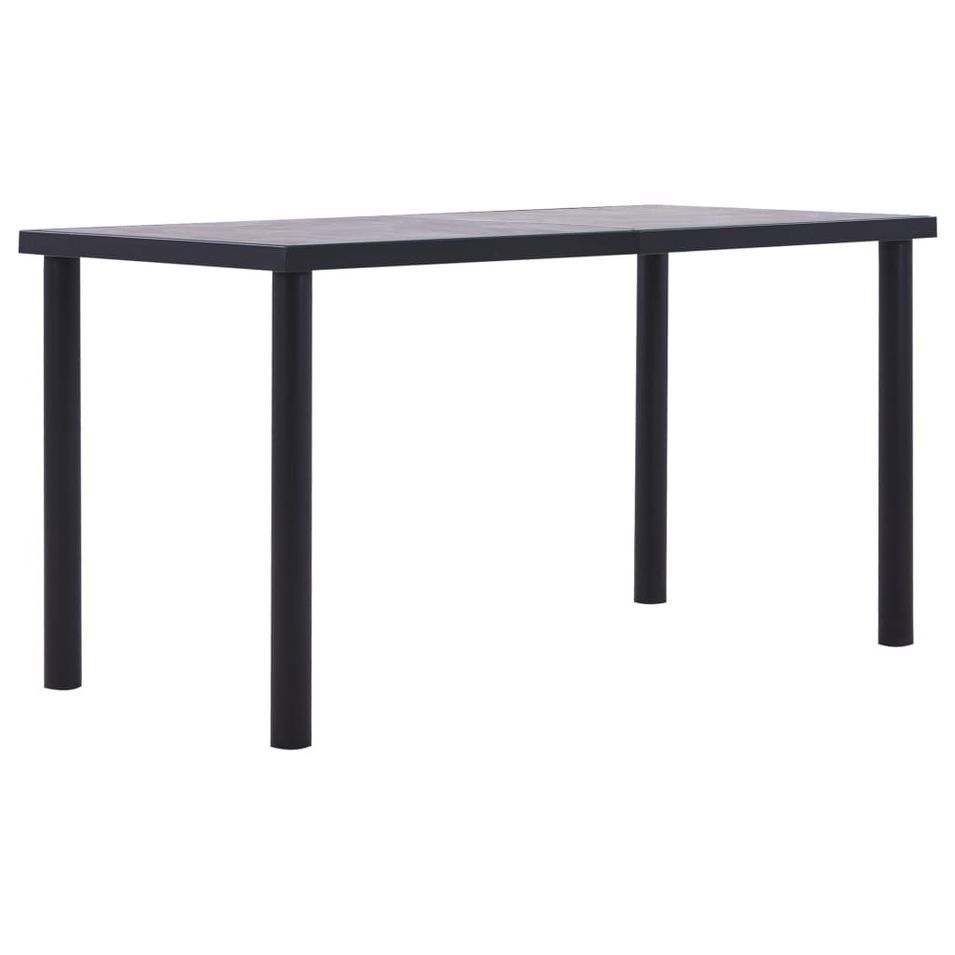 Table de salle à manger Noir et gris béton 140x70x75 cm MDF - Photo n°1