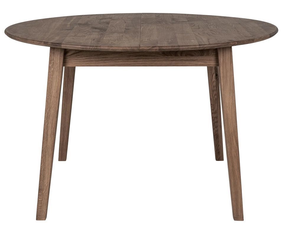 Table de salle à manger ronde extensible en Chêne marron METZ 118 -158 cm - Photo n°1