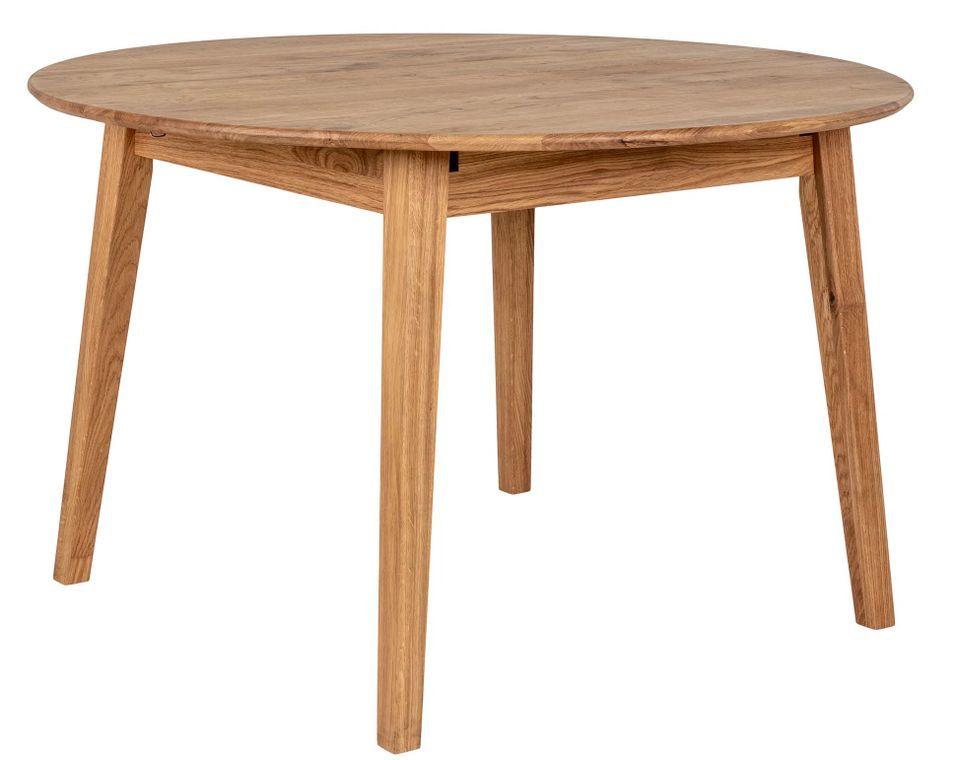 Table de salle à manger ronde extensible en Chêne METZ 118 -158 cm - Photo n°1