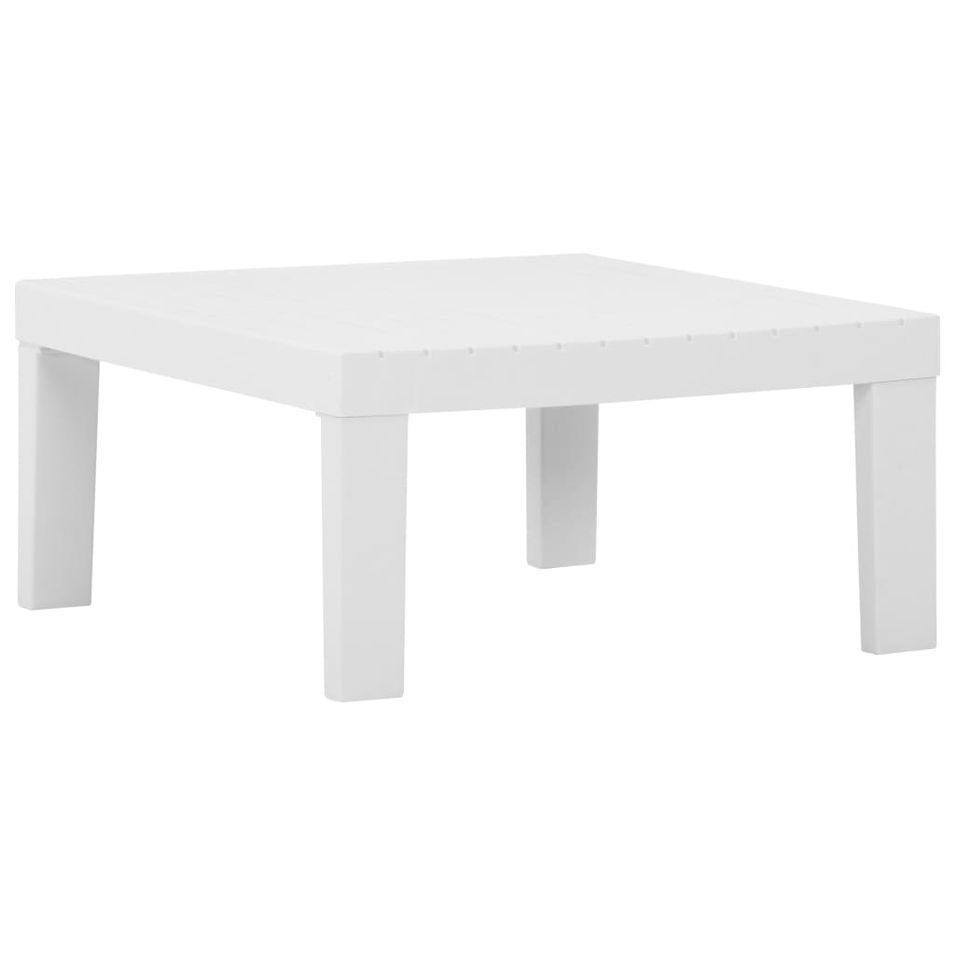 Table de salon de jardin Plastique Blanc - Photo n°1