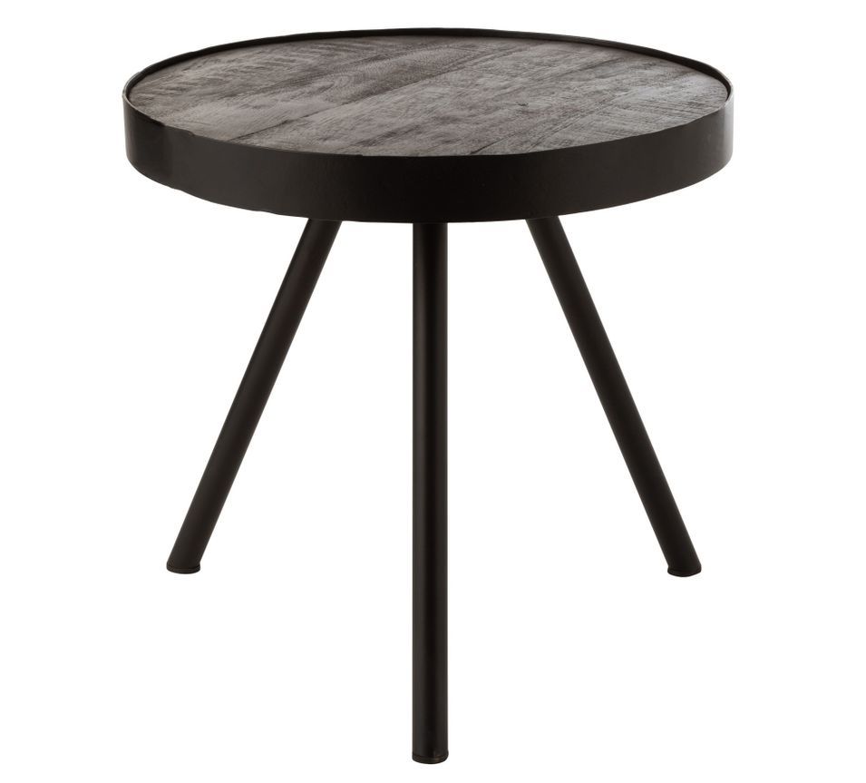 Table en gigogne bois foncé Gino D 50 cm - Photo n°1