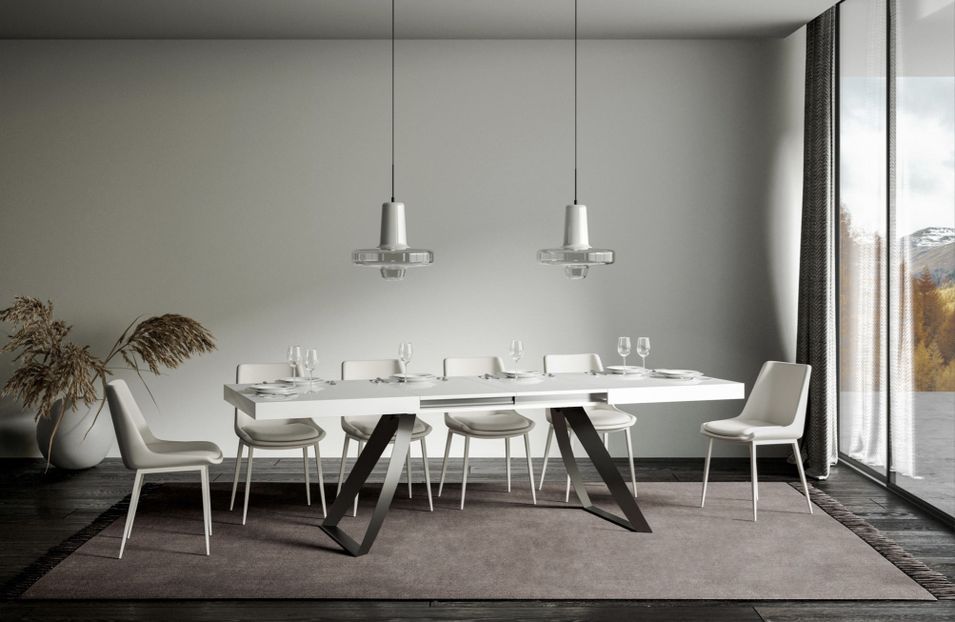 Table extensible pieds acier anthracite incurvés Volta - Photo n°2