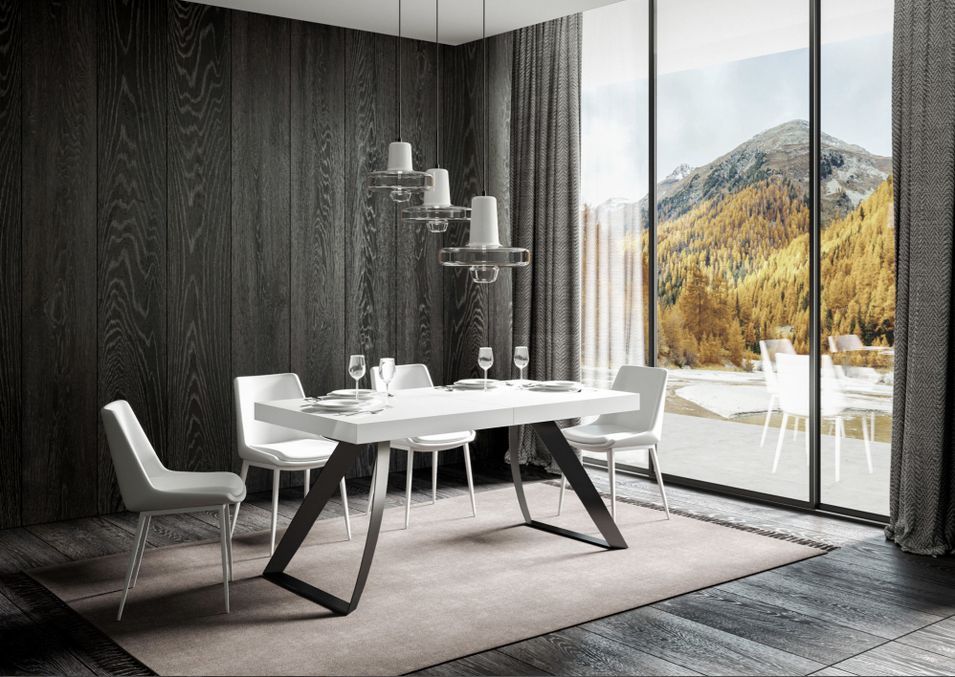 Table extensible pieds acier anthracite incurvés Volta - Photo n°3