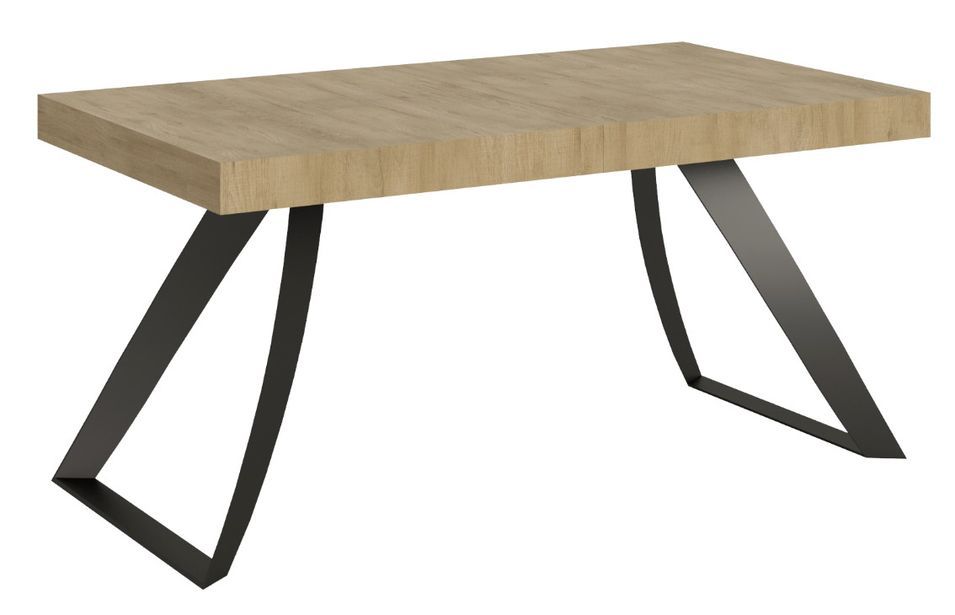 Table extensible pieds acier anthracite incurvés Volta - Photo n°1