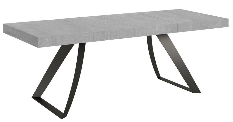 Table extensible pieds acier anthracite incurvés Volta - Photo n°1