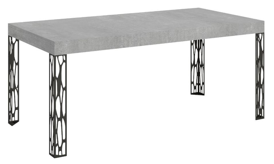 Table extensible avec pieds acier anthracite Kiza - Photo n°1