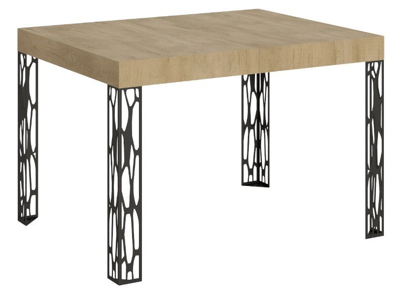 Table extensible avec pieds acier anthracite Kiza - Photo n°1