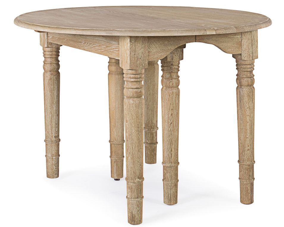 Table ronde extensible bois de chêne naturel BADOU 110/272 - Photo n°1