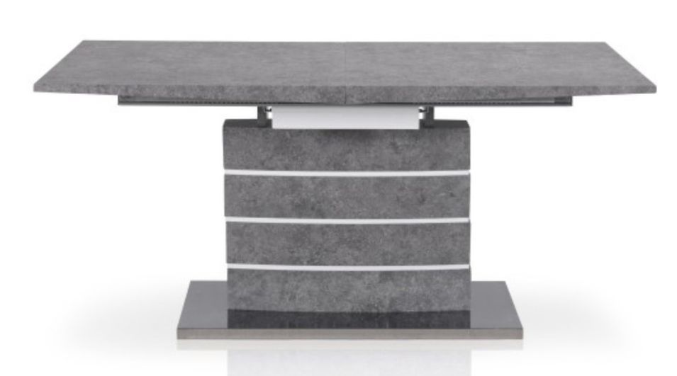 Table extensible bois effet béton Milbou 160/200 cm - Photo n°1