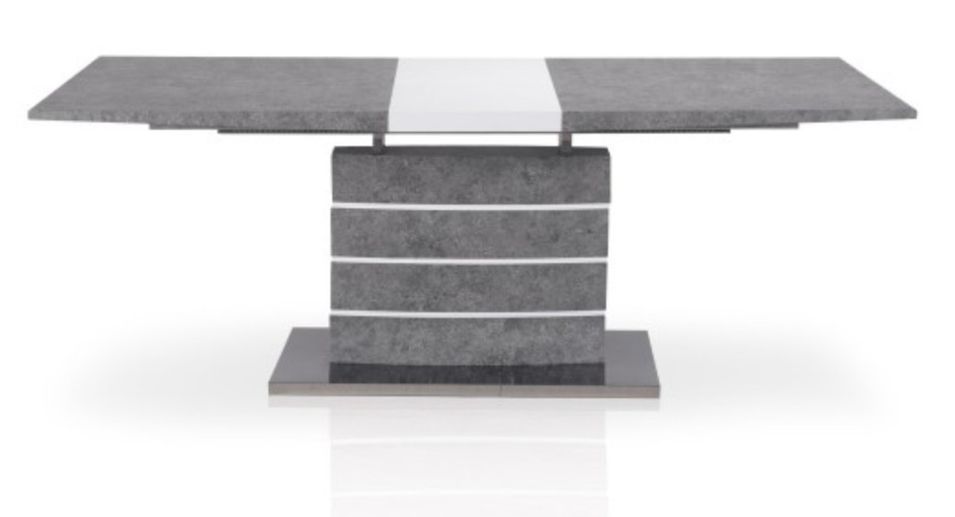 Table extensible bois effet béton Milbou 160/200 cm - Photo n°2