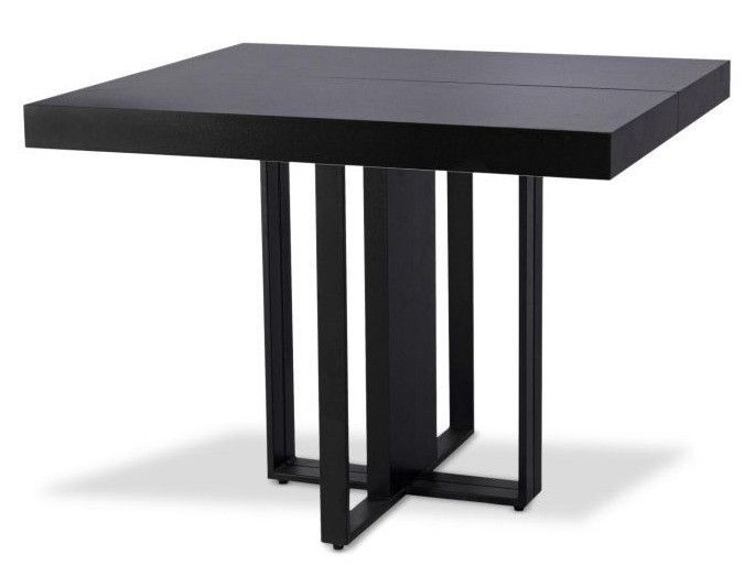 Table extensible bois et pieds métal noir Tessa 90/240 cm - Photo n°1